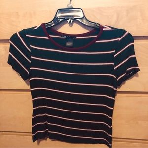 Cute Striped Forest Green Shirt